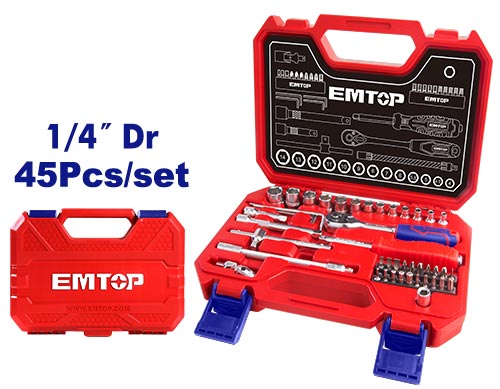 EMTOP 45 Pcs 1/4" socket set ESKT14451