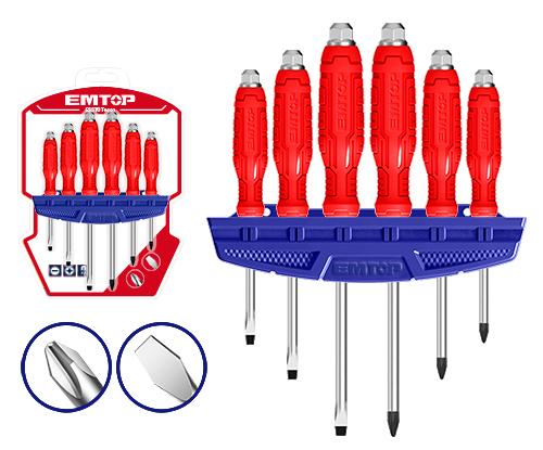 EMTOP 6 Pcs go-through screwdriver set ESSTGT0601